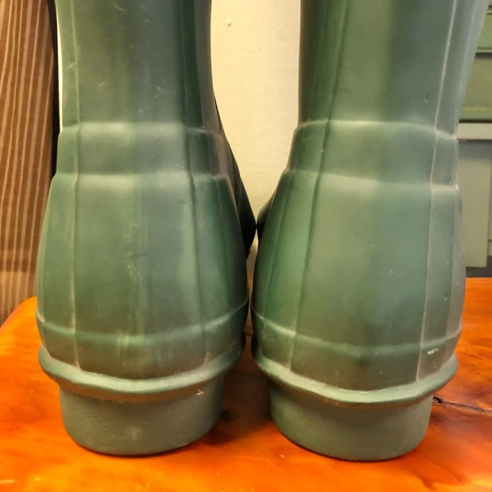 Hunter rubber boots green calf knee mucking riding gardening - Picture 3 of 9